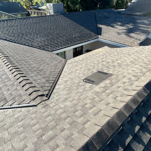 newly installed roof shingles